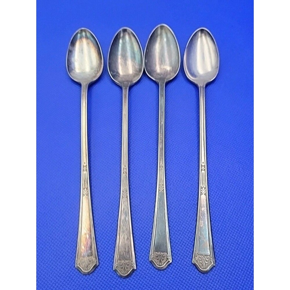 FLORENTINE 4 Iced Tea Vintage Silverplate No Monograms